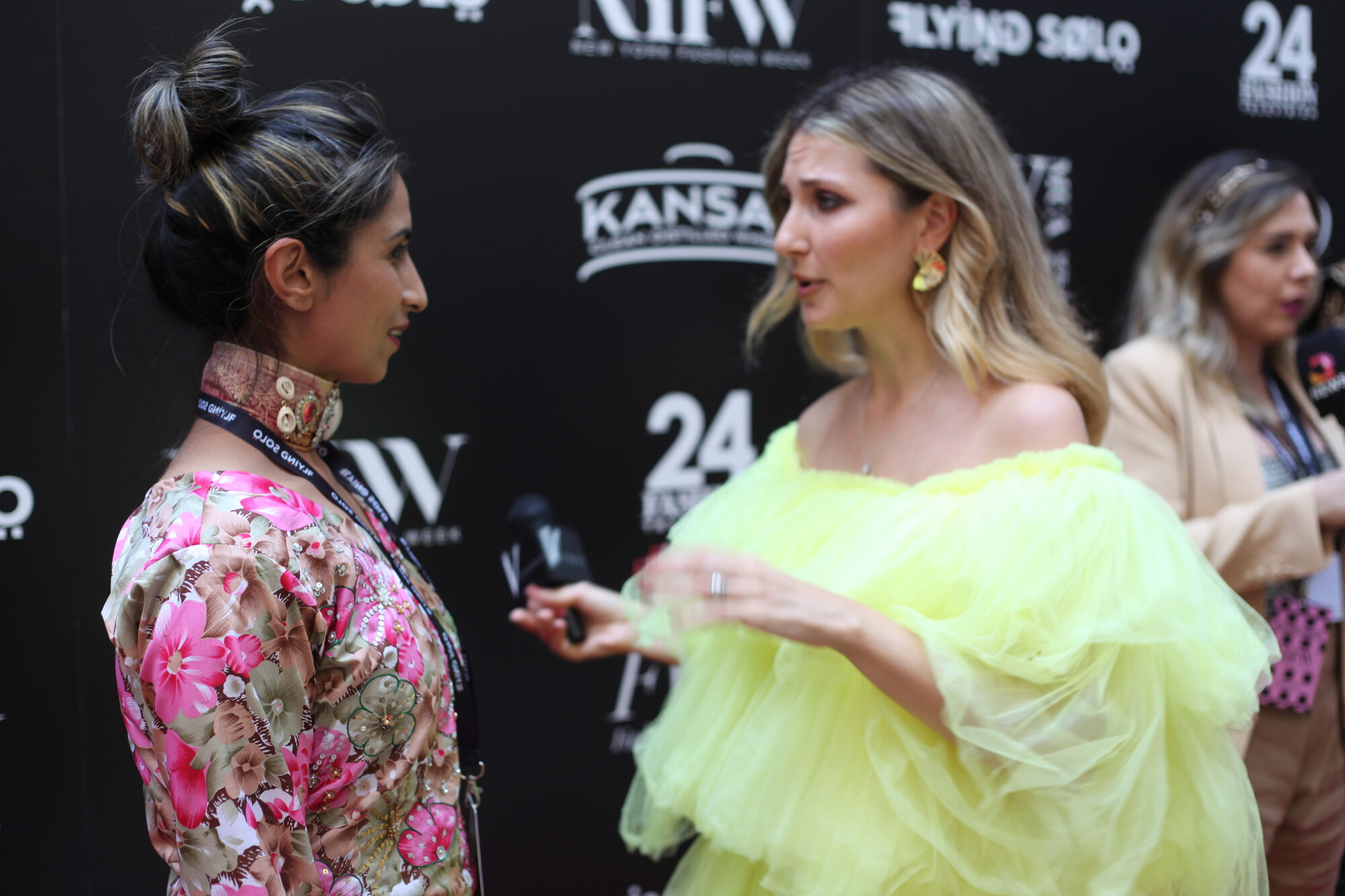 Ashraf Valliani with press at NYFW S/23
